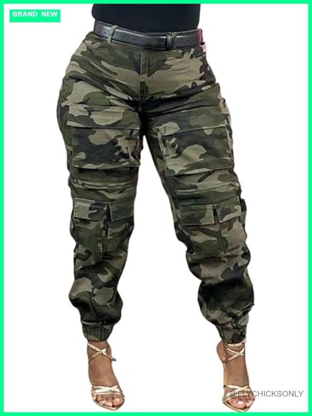 Baggy Cargo Jeans Camo Army Fatigue Wide Leg High Waisted Denim Pants Plus Size
